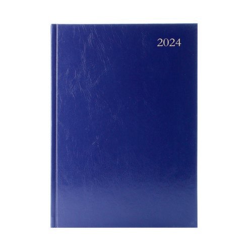 2024+Diary+A5+Day+Per+Page+Blue