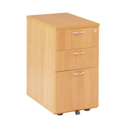 Jemini Oak 600mm 3 Drawer Desk High Pedestal KF72070