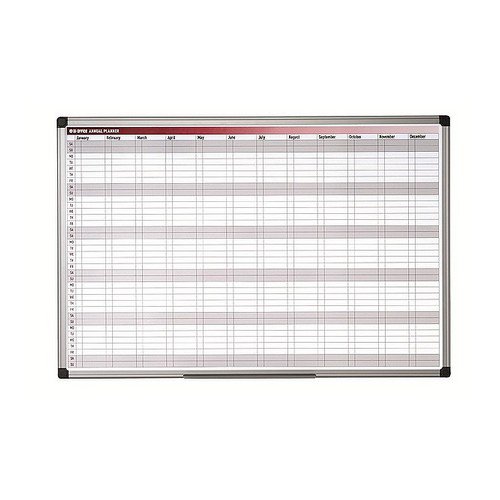 Bi- Silque All Purpose Planner Gridded 1800 X 1200 New Generation Frame Magnetic Dry Wipe Board