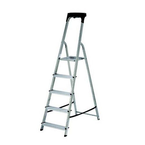 Werner+Aluminium+High+Handrail+5+Tread+Step+Ladder+7410518
