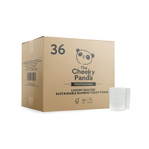 Cheeky Panda Professional 3-Ply Bamboo Toilet Tissue Rolls Quilted 160 Sheet (Pack of 36) LQTOILT36 Cheeky Panda Professional 3-Ply Bamboo Toilet Tissue Rolls Quilted 160 Sheet (Pack of 36) LQTOILT36