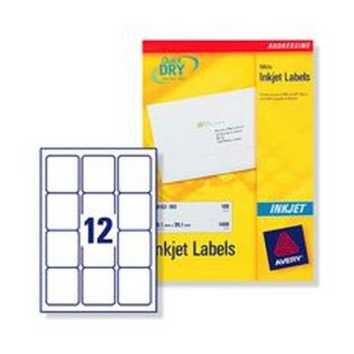 100 Sheets 12 Labels Per Page 1200 Labels 63.5x72mm A4 Office Mailing Labels
