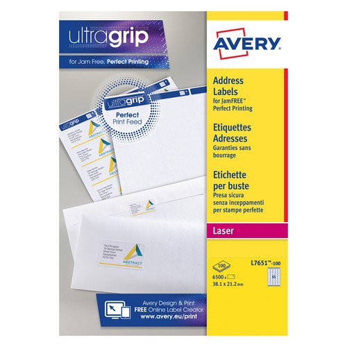 AV10633 Avery Mini White Inkjet Label 25.4 x 10mm 189 Per Sheet Pack of 4725 