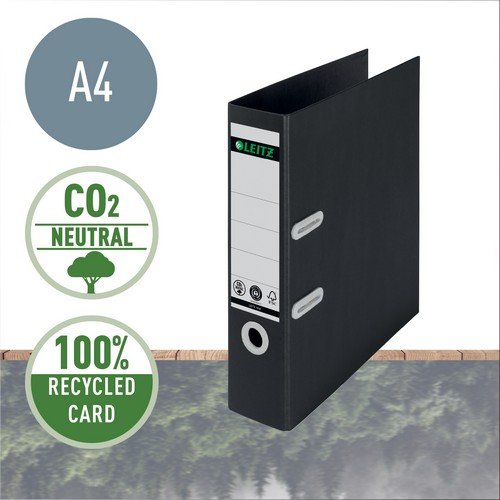 Leitz 180° Recycle Lever Arch File 80mm A4. Black Pack 10 Leitz 180° Recycle Lever Arch File 80mm A4. Black Pack 10