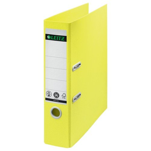 Leitz 180 Recycle Lever Arch File; CO2 neutral yellow Leitz 180 Recycle Lever Arch File; CO2 neutral yellow