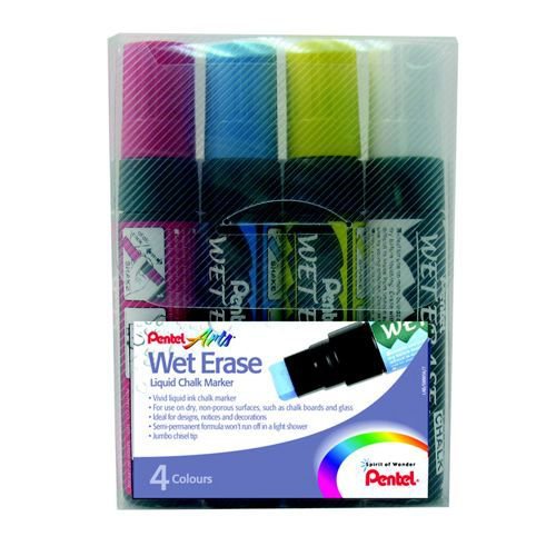 Pentel Wet Erase Chalk Marker, Black Jumbo (SMW56-A)