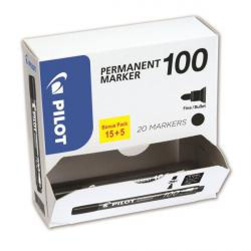 Pilot+100+Permanent+Marker+Bullet+Tip+4.5mm+Tip+1mm+Line+Blue+Ref+3131910501275+%5BPack+15%265+Free%5D
