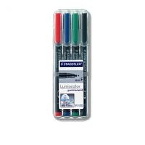 Staedtler+Lumocolor+Over+Head+Projector+Pens+Fine+Permanent+Wallet+of+4