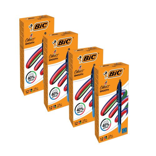 BIC 4 Colour Gel smoothast 12s 4 for 3 BIC 4 Colour Gel smoothast 12s 4 for 3