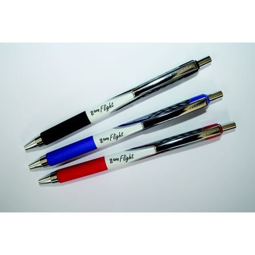 Zebra+Z-Grip+Flight+Super+Smooth+Ink+Ballpoint+Pen+1.2mm+Tip+Rubber+Finger+Grip+Metal+Clip+Black+Ink
