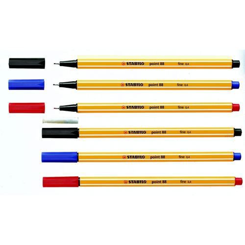 Stabilo Point 88 Fineliner Pen, 0.4 mm - Dark Blue Ink