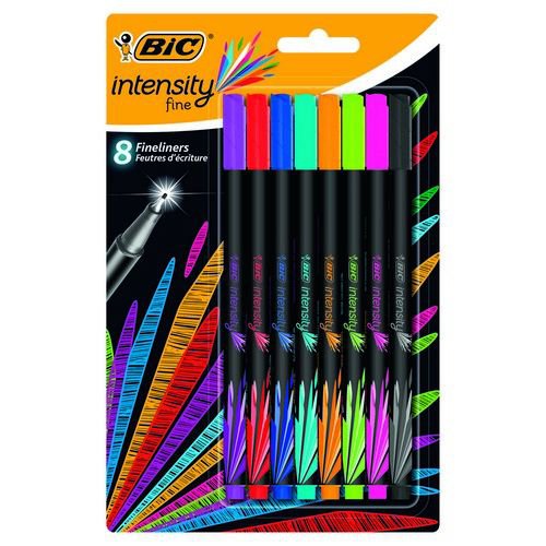 BiC Intensity Felt Tip Colouring Pens Assorted Ink Colours 0.9mm