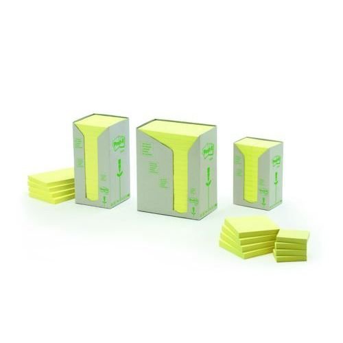 3M PostIt Recycled Pads 38x51mm Yellow 3M PostIt Recycled Pads 38x51mm Yellow