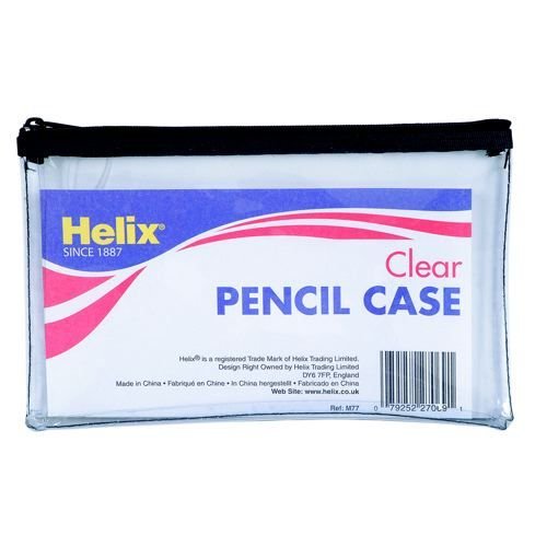 Helix+Clear+Pencil+Case+200x125mm+Assorted+%28Pack+of+12%29+M77040