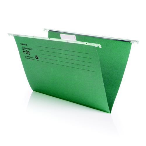 Initiative Suspension File With Tabs and Inserts Foolscap 215gsm Pack 50 Recycled