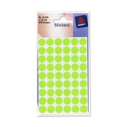 Avery+Self-Adhesive+Labels+12mm+Diametre+Flou+Green+++32-282