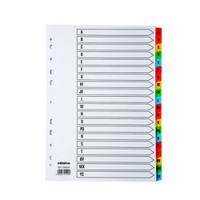 Initiative White Board A4 160gsm Divider A-Z Coloured Mylar Tab