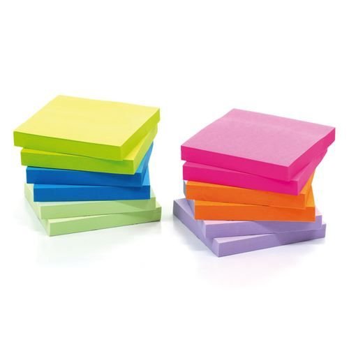 Initiative+Extra+Sticky+Z-Notes+4+Assorted+Neon+Colours+76x76mm+90+Sheets+Per+Pad