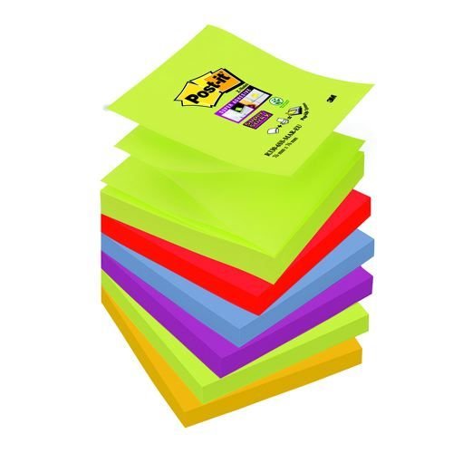 Post-it+Super+Sticky+Z-Notes+Marrakesh+Colour+Set+76x76mm+Pack+6
