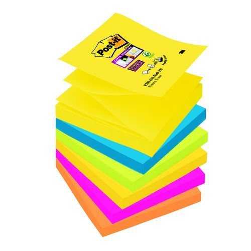 Post-it+Super+Sticky+Z-Notes+Rio+Colour+Set+76x76mm+Pack+6