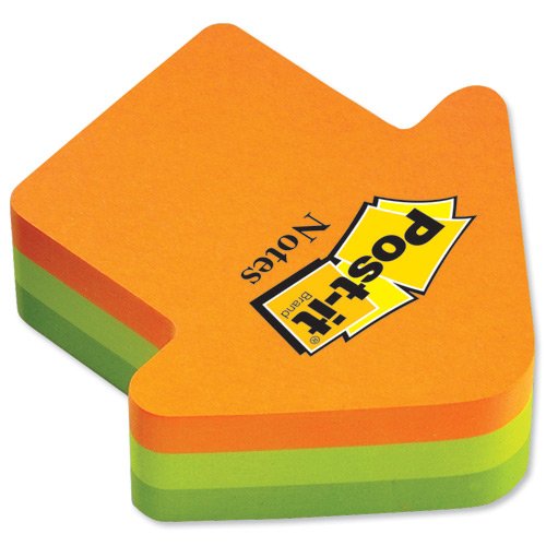 Post-it+Arrow+Shaped+Notes+Pad+of+225+Sheets+Neon+Orange+and+Green