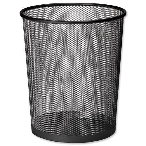Mesh+Waste+Bin+Lightweight+Sturdy+Scratch+Resistant+W275xH350mm+Black