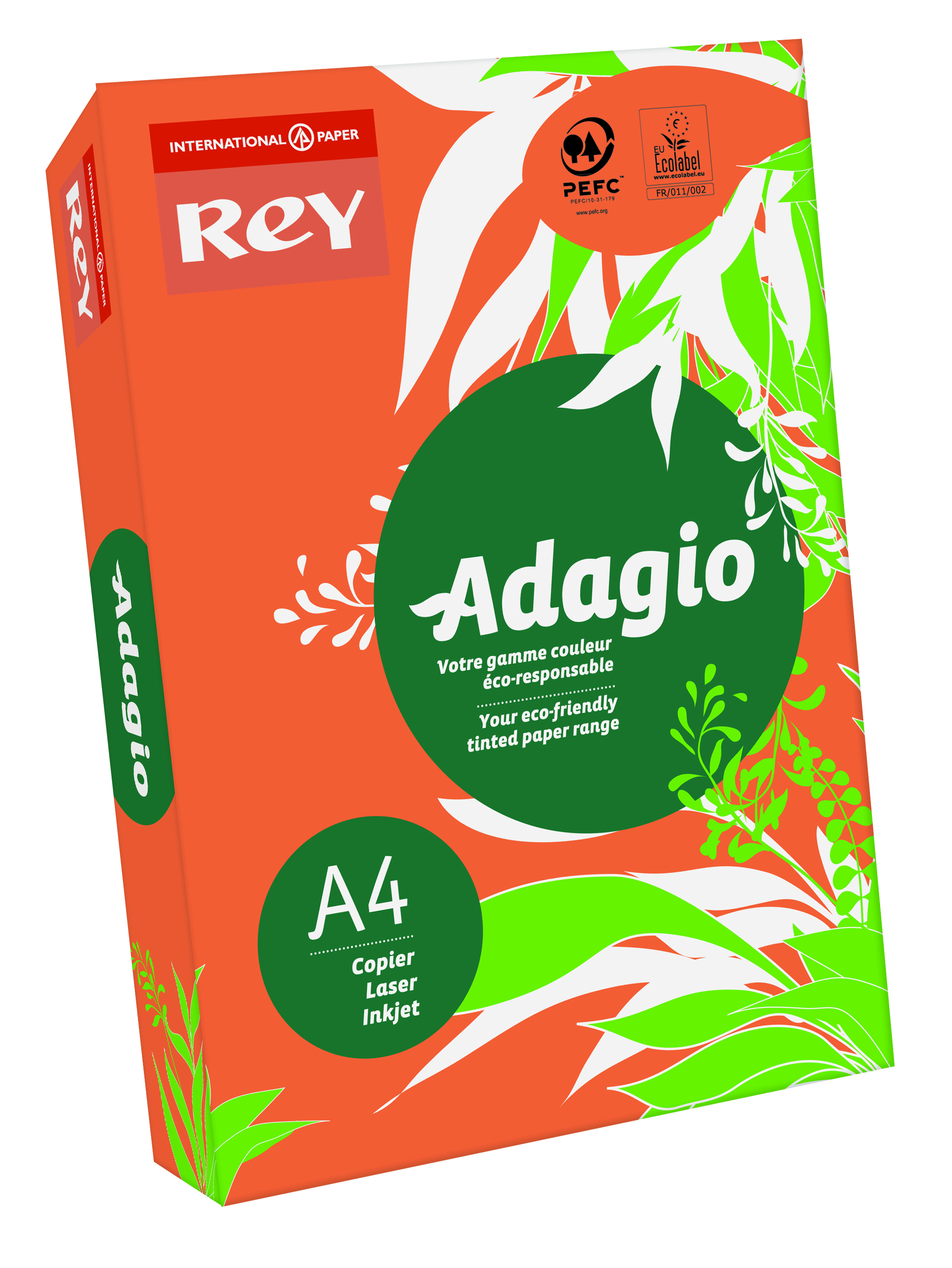 A4 Rey Adagio Paper A4 80gsm Deep Orange (Ream 500) ADAGI080X689