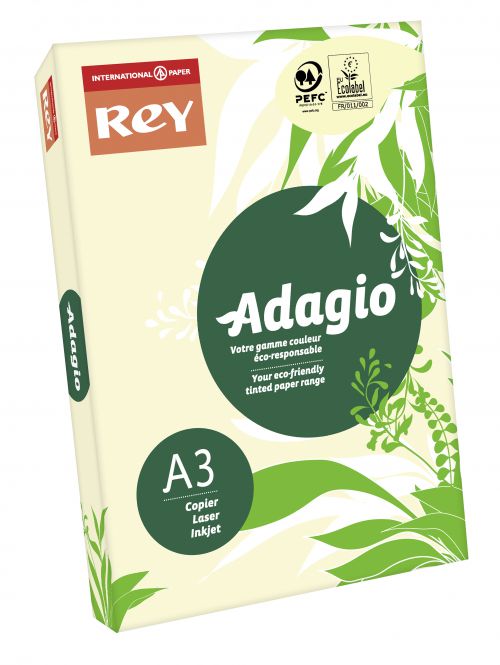 A3 Rey Adagio Paper A3 80gsm Ivory (Ream 500) ADAGI080X667