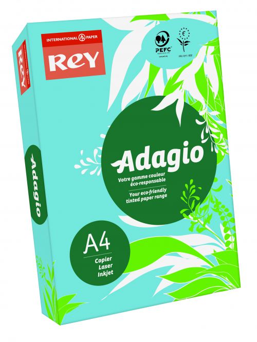 A4 Rey Adagio Paper A4 80gsm Bright Blue (Ream 500) ADAGI080X512