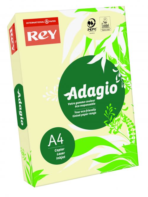 Rey Adagio Card A4 160gsm Ivory (Ream 250) ADAGI160X475