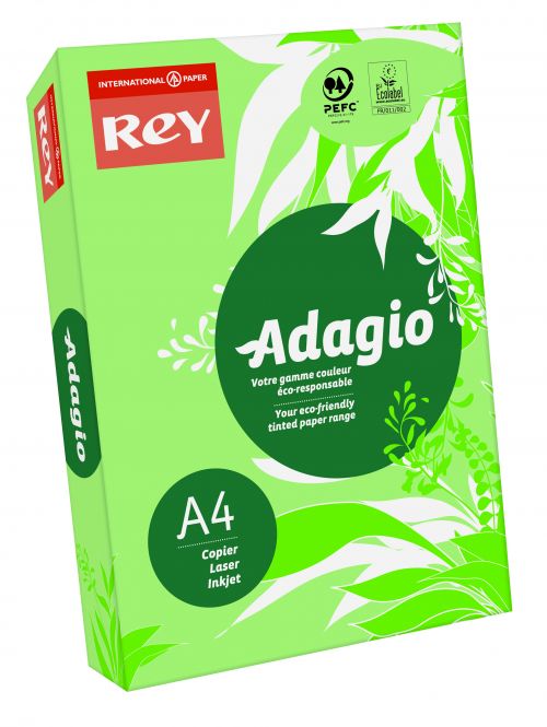 A4 Rey Adagio Paper A4 80gsm Leaf Green (Ream 500) ADAGI080X939