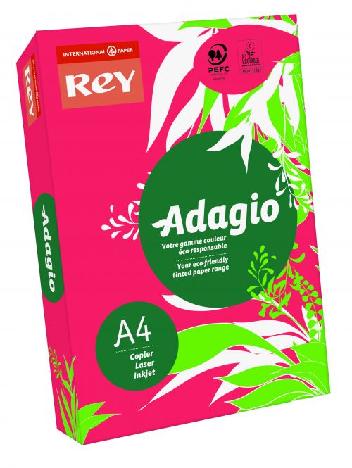 A4 Rey Adagio Paper A4 80gsm Deep Red (Ream 500) RYADA080X429