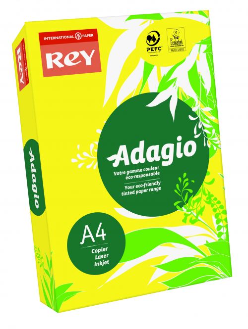 Rey+Adagio+Paper+A4+80gsm+Deep+Yellow+%28Ream+500%29+RYADA080X425