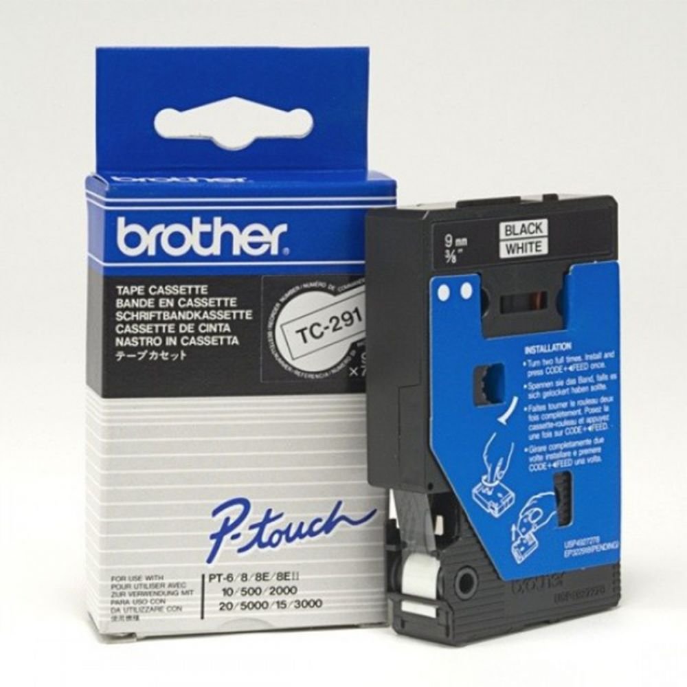 BROTHER TC291 BLACK ON WHITE