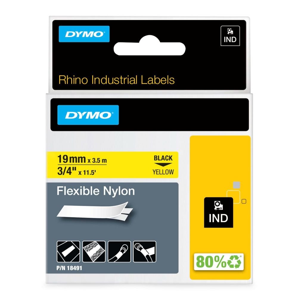 DYMO 18491 19MM X 3.5M BLACK ON YELLOW F