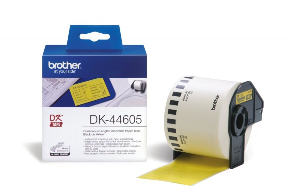 BROTHER DK44605 REMOVABLE YELLOW PAPER
