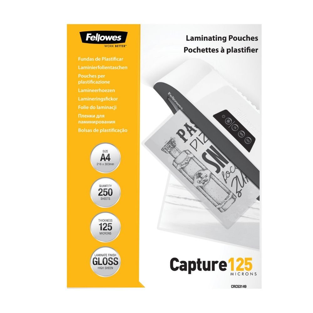 FELLOWES 5314903 A4 125MIC POUCH 250PK