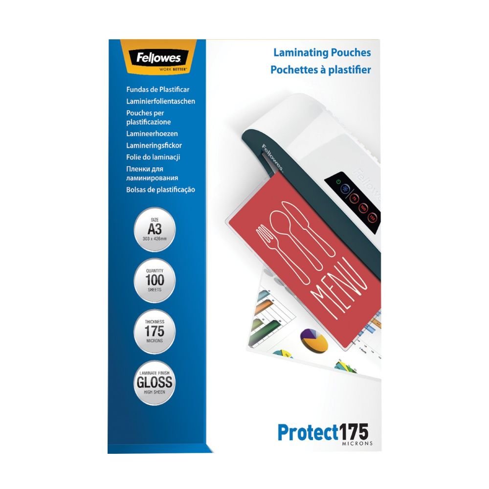 FELLOWES 53088 A3 175MIC POUCH 100PK