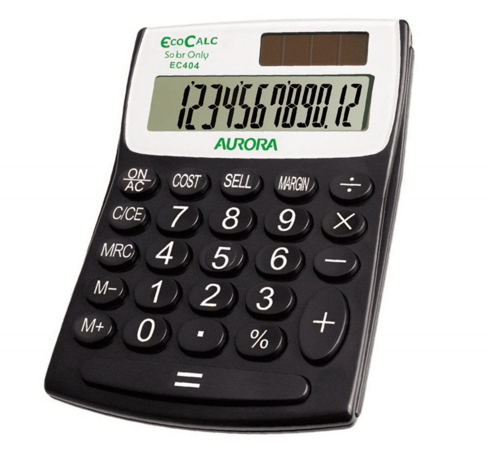 AURORA EC404 HANDHELD CALCULATOR