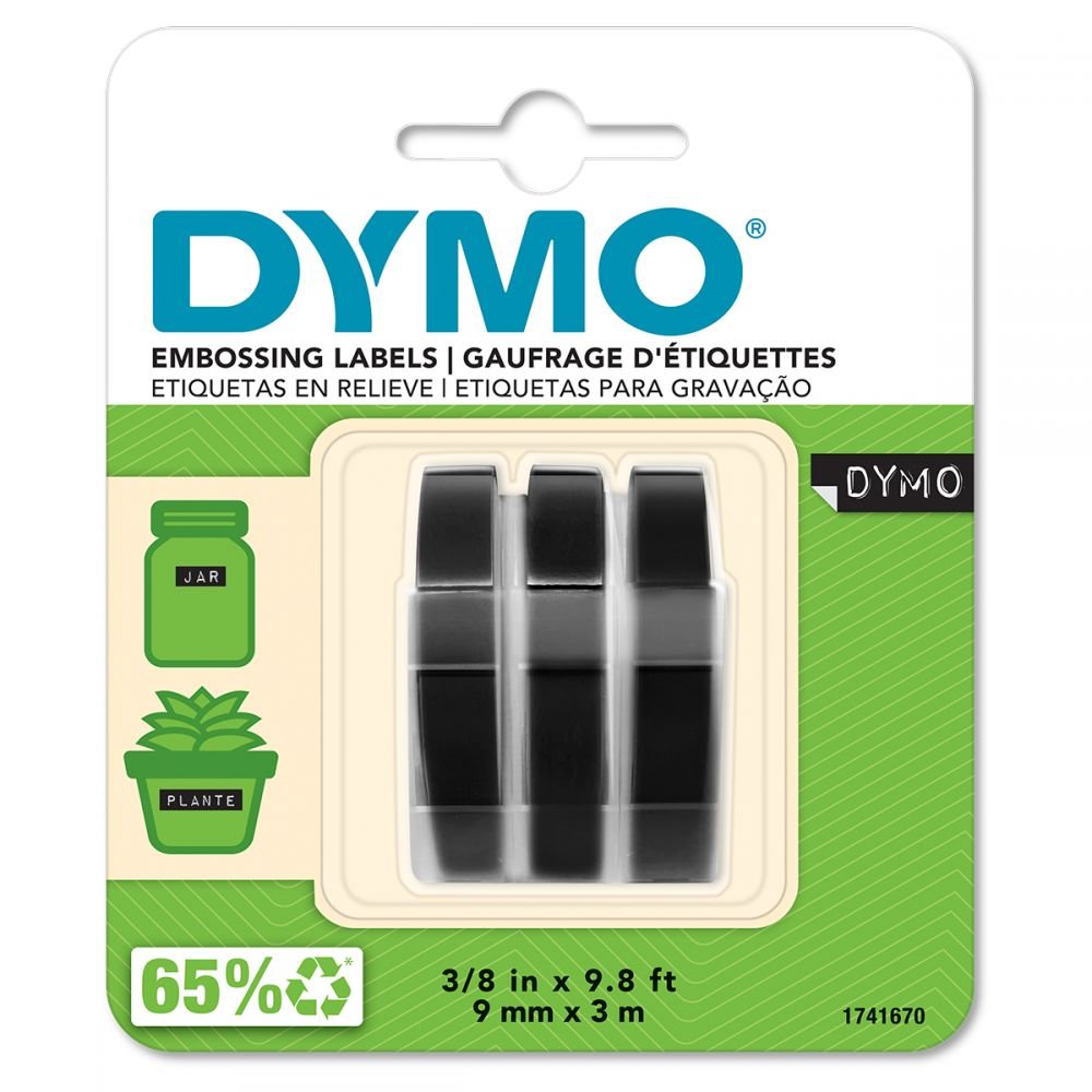 DYMO S0847730 WHITE ON BLACK EMBOSSING T