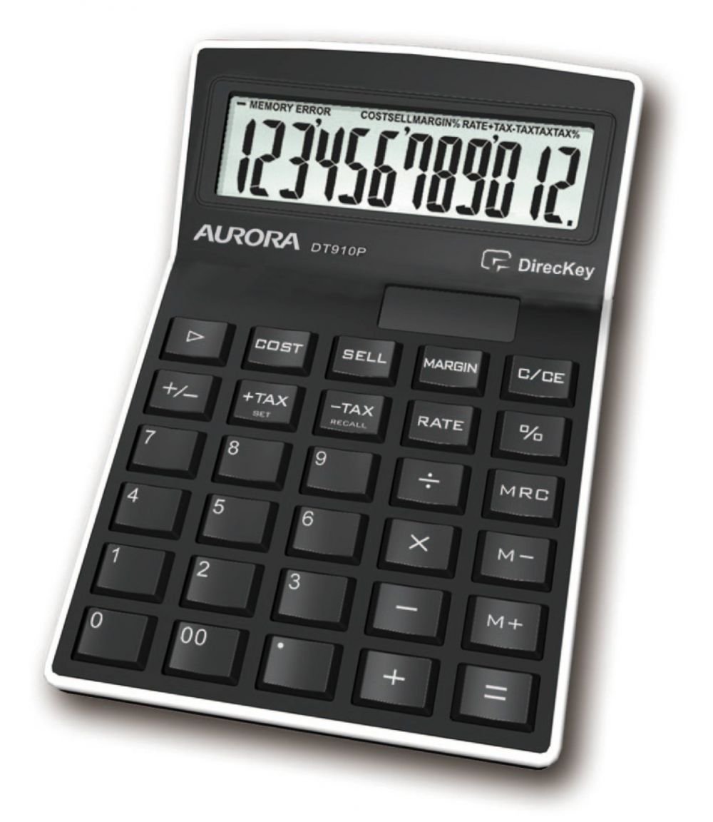 AURORA DT910P 12 DIGIT DESKTOP CALC BK