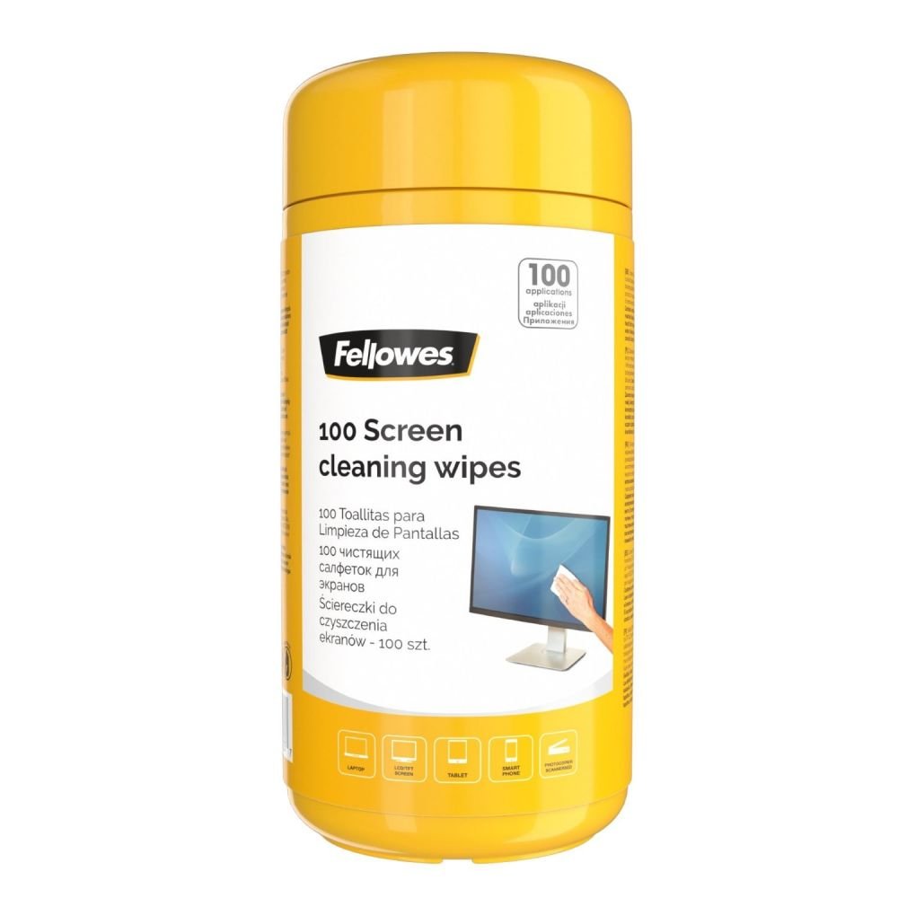 FELLOWES 99703 SCREEN CLEANING WIPES TUB