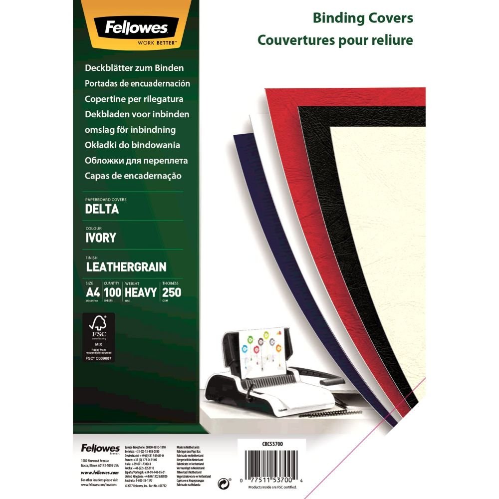 FELLOWES 5370004 DELTA COVER A4 IVORY 10