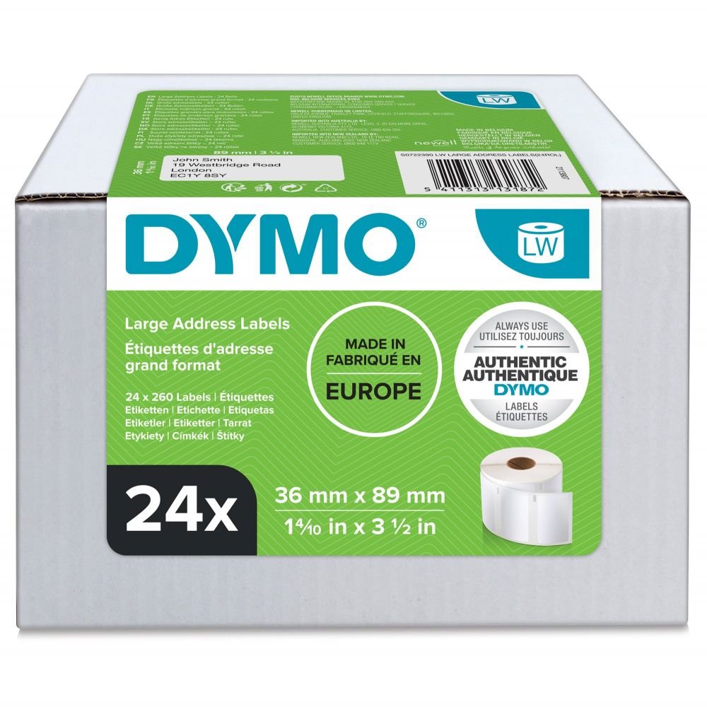 DYMO 99012 24 ROLLS OF 36MM X 89MM LARGE