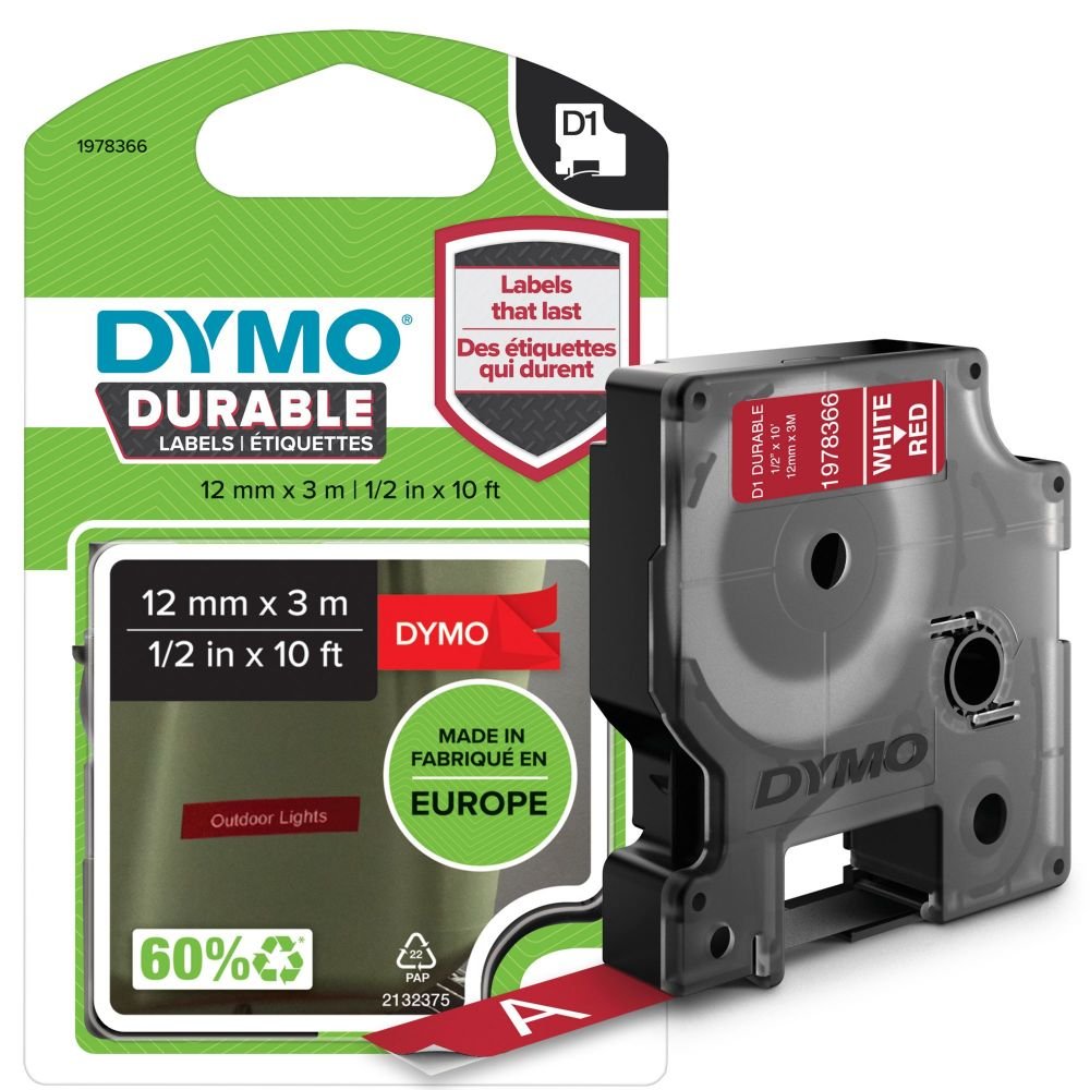 DYMO 1978366 D1 DURABLE 12MM X 3M TAPE W