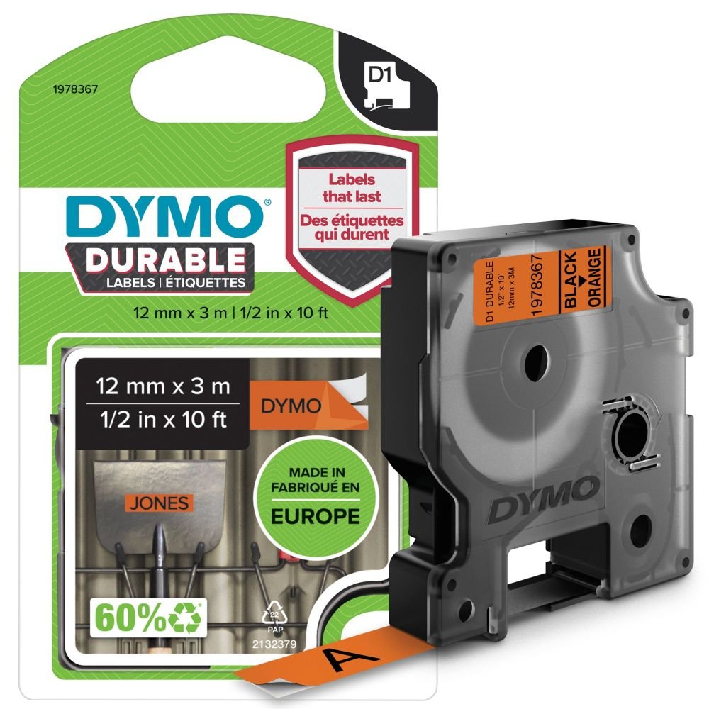 DYMO 1978367 D1 DURABLE 12MM X 3M TAPE B