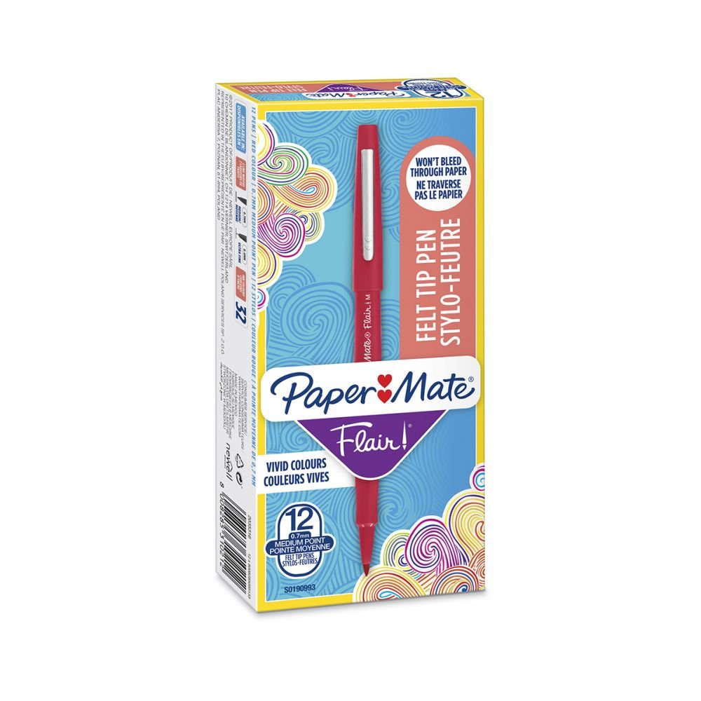 PAPER MATE FLAIR FELT TIP RD PK12