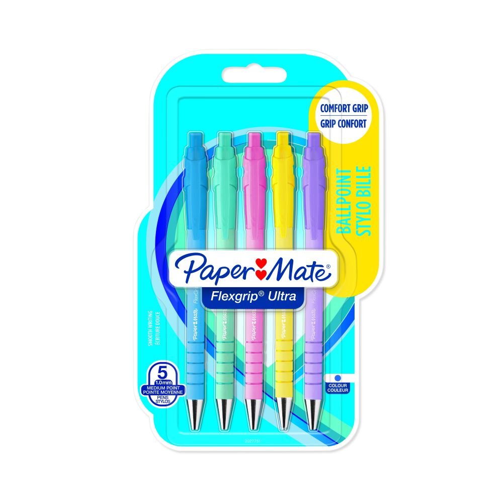 PAPER MATE 2162277 FLEXGRIP PASTEL 5 PAC