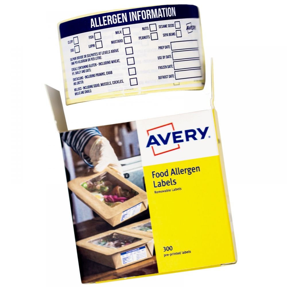 AVERY FOOD ALLERGEN LABELS 300 PRE-PRINT