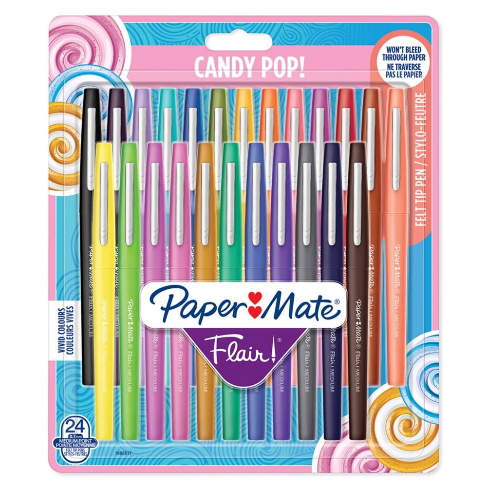 PAPER MATE FLAIR 0.7MM CANDY POP PK24